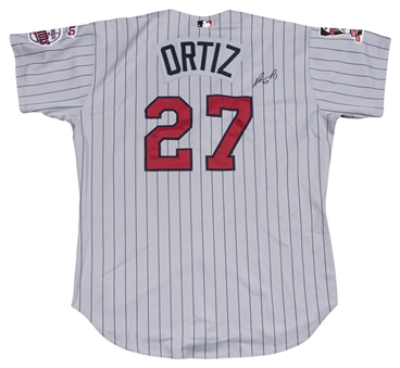 2000 David Ortiz Game Used & Signed Minnesota Twins Road Jersey (Sports Investors Authentication & JSA)